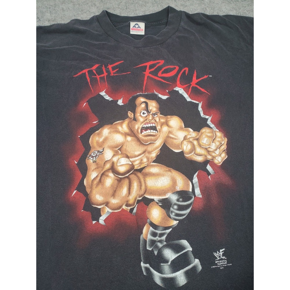Vintage‎ WWF The Rock "Smell What The Rock Is Cooking!" T-Shirt XL Alstyle Tag
